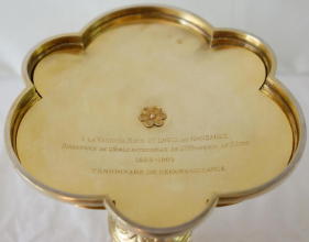 Solid silver gilt antique French Gothic Chalice.